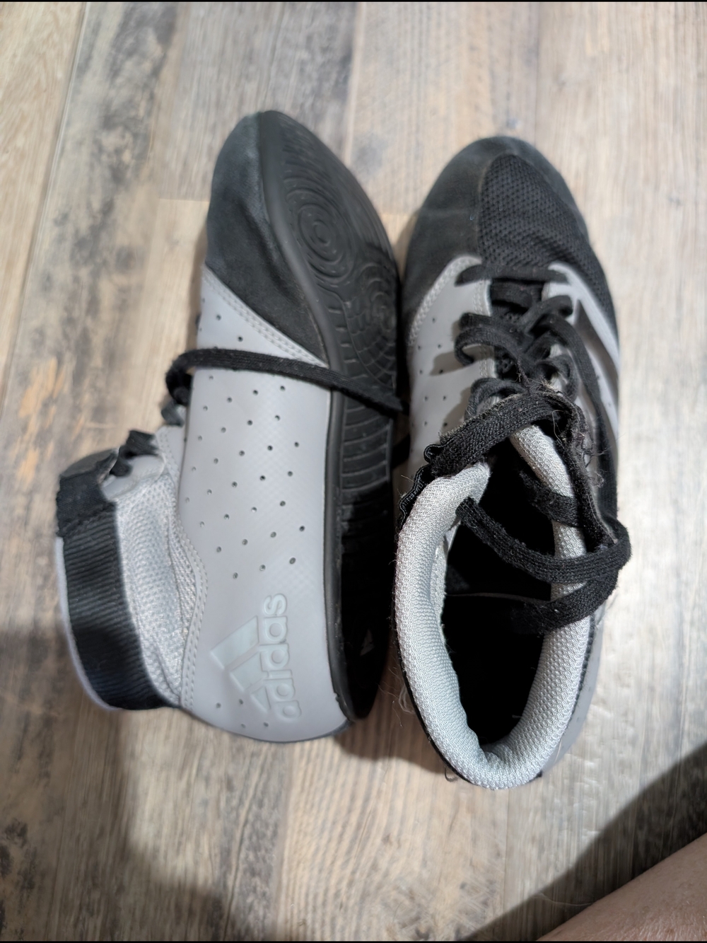 Adidas Black & Gray Wrestling Shoes